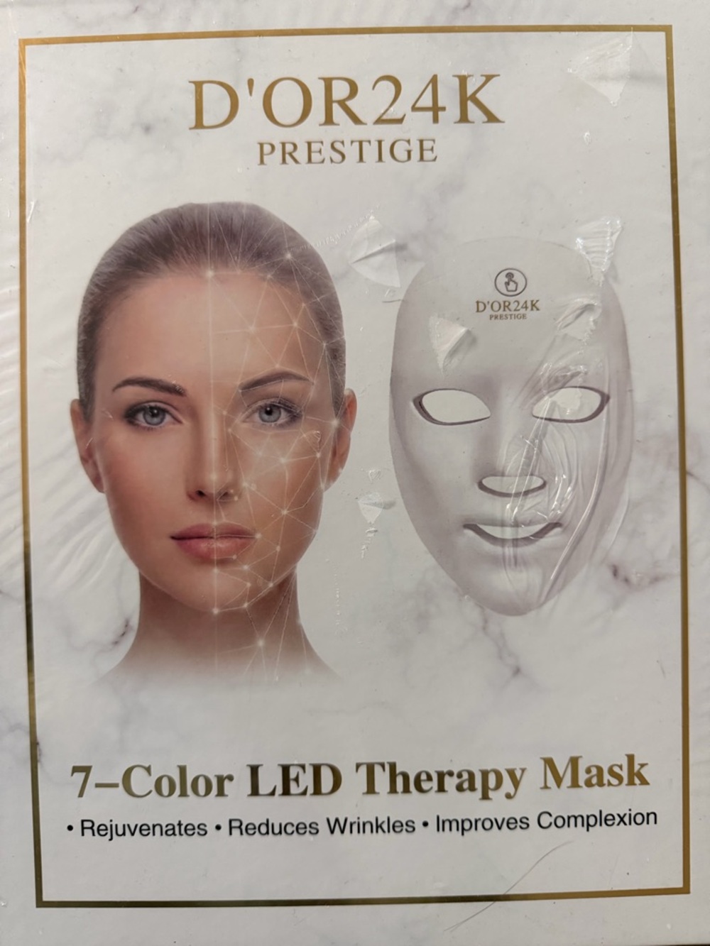 D'OR24K Prestige 7-Color LED Therapy Mask - White